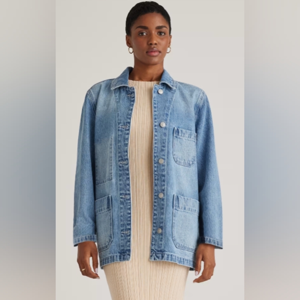 Quince Organic Denim Chore Jacket Size Small (NEW)